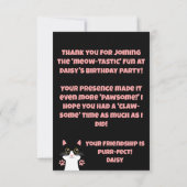 Moeie poes kat thema kinderverjaardag bedankbriefj bedankkaart (Achterkant)