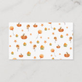 Moeie Pompoen Op Weg Baby Shower Luier Plissering Informatiekaartje (Achterkant)