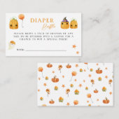 Moeie Pompoen Op Weg Baby Shower Luier Plissering Informatiekaartje (Voorkant / Achterkant)