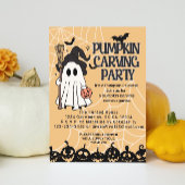 Moeie pompoen uitsnijden Halloween uitnodigingen