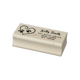 Moeie Pootafdrukken Op Je Hart Retouradres Rubberstempel
