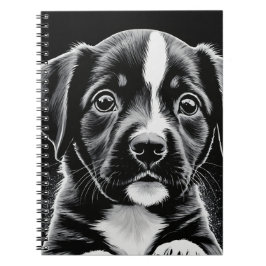 Moeie Pup - Zwart en Wit Ontwerp - Notitieboek