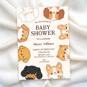 Moeie puppy honden babyshower kaart