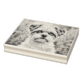 Moeie puppy in de bloemen rubberstempel (Stempel)