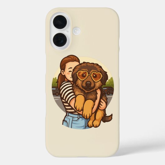 Moeie Puppy met Hart Zonnebril Case-Mate iPhone Case (Achterkant)