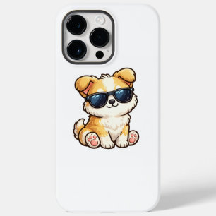 Moeie Puppy met Zonnebril Kawaii Design Case-Mate iPhone 14 Pro Max Hoesje