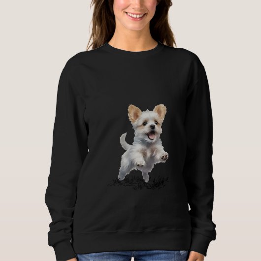 Moeie puppy voor sweatshirt (Voorkant)