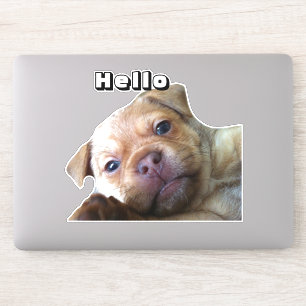 Moeie Puppy Zegt Hallo Telefoon Decoratie Sticker