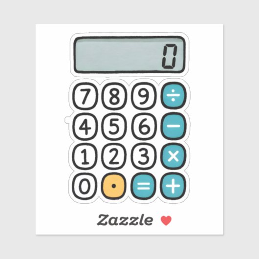 Moeie Rekenmachine Wiskunde Sticker voor School (Vel)