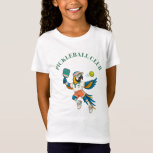 Moeie Retro Papegaai Kids Aangepaste Pickleball Cl T-shirt
