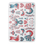 Moeie rode en marineblauwe Kerst Scandinavische vo Badmat (Voorkant Verticaal)