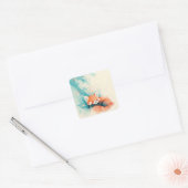 Moeie Rode Panda met Herfstbladeren Vierkante Sticker (Envelop)