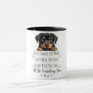 Moeie Rottweiler Hond Grappige Op Maat Gemaakt Mok