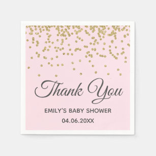 Moeie Roze Gouden Glitters Bedankt Baby Shower Servet