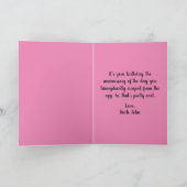 Moeie Roze Grappige Kip Humor Ballonnen Verjaardag Kaart (Binnen)