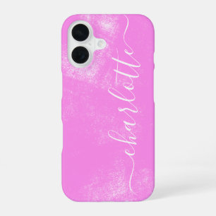 Moeie Roze Grunge Esthetische Gepersonaliseerde Na iPhone 16 Hoesje