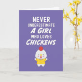 Moeie Roze Kip Kaarten Voor Baby Meisjes Kinderen  (Gele Bloem)