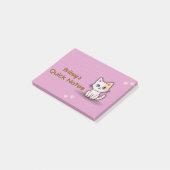 Moeie Roze Kitty Kat Persoonlijke Naam Post-it® Notes (Schuin)