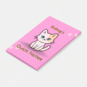 Moeie Roze Kitty Kat Persoonlijke Naam Post-it® Notes (Schuin)