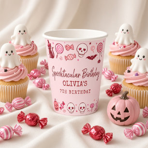 Moeie Roze Rode Geest Persoonlijke Halloween Papieren Bekers