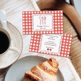 Moeie Rustieke Boerderij Gingham Kok Visitekaartje