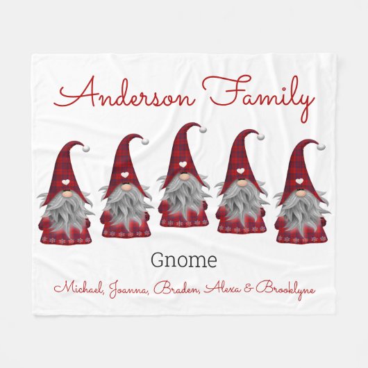 Moeie Rustieke Geruite Gepersonaliseerde Kerstkabo Fleece Deken (Voorkant (Horizontaal))