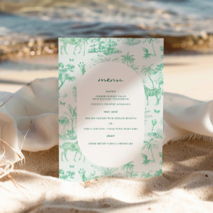Moeie Safari Toile de Jouy   Mint Baby Shower Poster