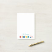 Moeie schoolpictogrammen voor de leraar op maat post-it® notes (Op bureau)