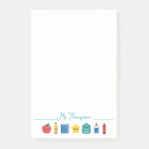 Moeie schoolpictogrammen voor de leraar op maat post-it® notes
