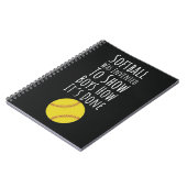 Moeie Softbal Kerst Ornamente Speler Team Pret Notitieboek (Linkerzijde)