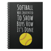Moeie Softbal Kerst Ornamente Speler Team Pret Notitieboek (Voorkant)