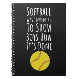 Moeie Softbal Kerst Ornamente Speler Team Pret Notitieboek