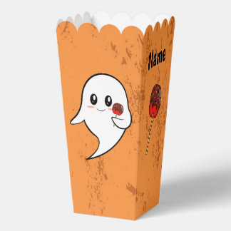 Moeie spook die een geglazuurde appel vasthoudt Fa Bedankdoosjes