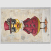 Moeie Steampunk Eend in Jas & Hoed K7 Decoupage Tissuepapier (Voorkant)