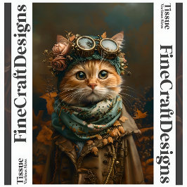 Moeie Steampunk Kat Fantasievolle Kledij A5L Decou Tissuepapier