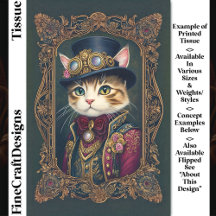 Moeie Steampunk Kat, Hoge Hoed, Lijst DG4L Decoupa