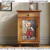 Moeie Steampunk Kind Rode Overall X9 Decoupage Tissuepapier