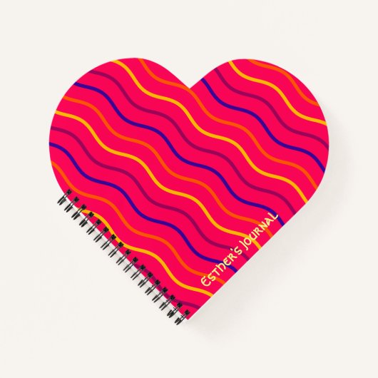 Moeie Streep Op Maat Gemaakte Naam Roze Notitieboek (Voorkant)