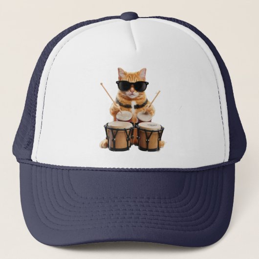 Moeie Tabby Bongos Honkbalpet Trucker Pet (Voorkant)