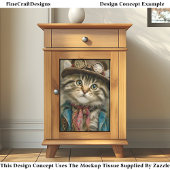 Moeie Tabby Stoomtechologie Kitten in Hoed DN6R De Tissuepapier