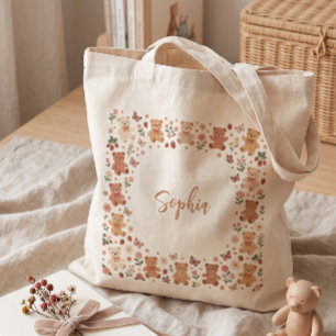 Moeie Tassenbeer Bloem Kader Boodschappentas Tote Bag