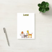 Moeie Tekenfilm Safari Dieren aangepaste naam Post-it® Notes (Kantoor)