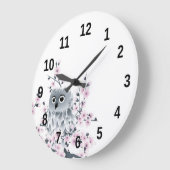 Moeie Uil en Kersenbloesem Nummers Grote Klok (Hoek)