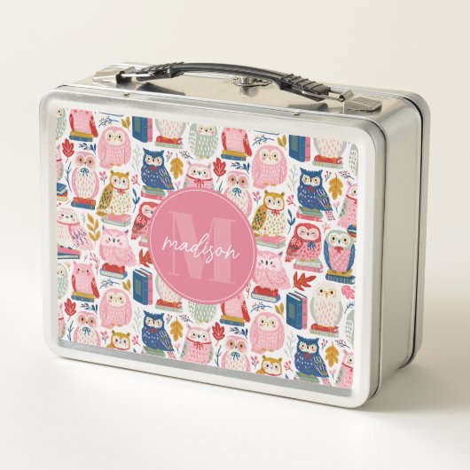 Moeie Uilen Metalen Lunchbox (Achterkant)