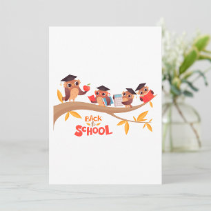 Moeie Uilen Terug naar School Afstuderen Kaart