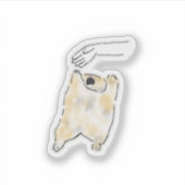 Moeie Uitgestrekte Kat Die Knuffels Wil Handgeteke Sticker (Voorkant)