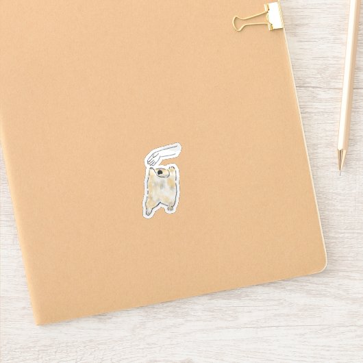 Moeie Uitgestrekte Kat Die Knuffels Wil Handgeteke Sticker (Notitieboek)