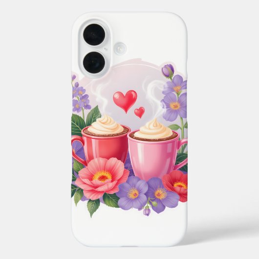 Moeie Valentijnskaasmokken met bloemen en harten Case-Mate iPhone Case (Achterkant)
