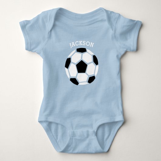 Moeie Voetbal Persoonlijke Baby Sport Romper (Voorkant)