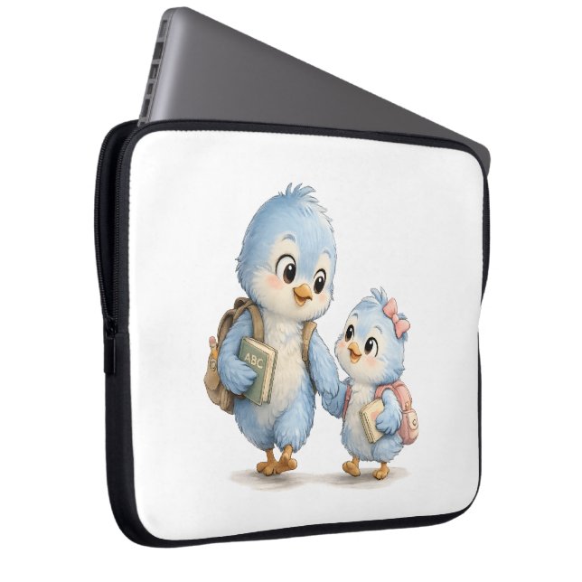 Moeie Vogel Broer Laptop Hoes Sleeve (Voorkant Rechts)